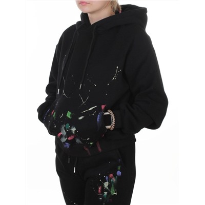 005 BLACK Костюм спортивный зимний женский (95% хлопок, 5% полиэстер)