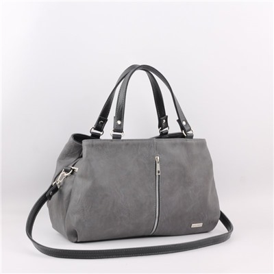 Сумка 198 македония серый+черный  ХИТ продаж