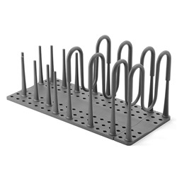 Органайзер для посуды и столовых приборов Peggy, 20х55 см, серый