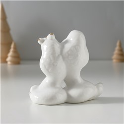 Фигурка керамика «Парочка кобр: любовь», белый с золотом, 4.5×9×8 см