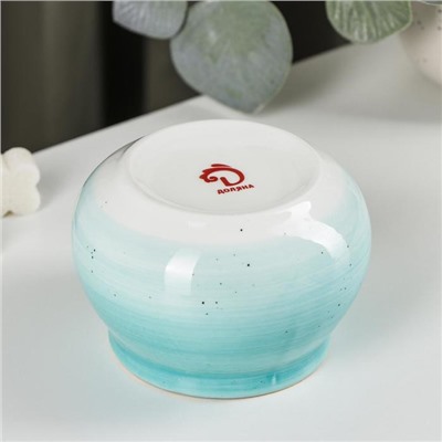 Сахарница Доляна «Млечный путь», 330 мл, с ложкой, фарфор, бирюзовая