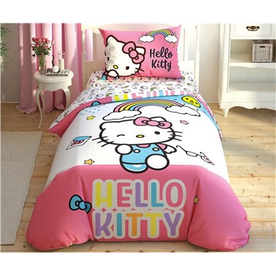 Лицензионное Постельное Бельё Ранфорс Hello Kitty Rainbow - TAC