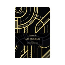 Тетрадь 40л., А5, клетка на сшивке Greenwich Line "Mechanism", софт-тач, тиснение фольгой, тон. блок 80г/м2
