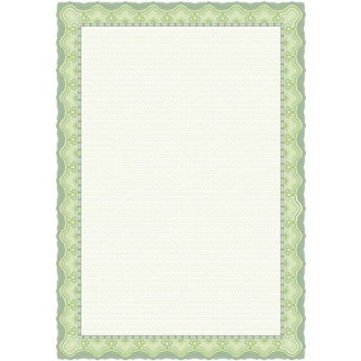 Сертификат-бумага А4, 25 листов Calligrata "Зеленый орнамент", 120 г/м2