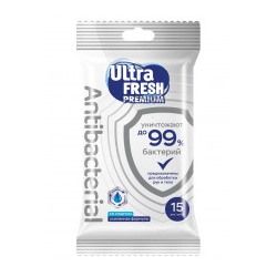 Салфетки влажные Ultra Fresh Premium Antiseptic со спиртом, 15шт