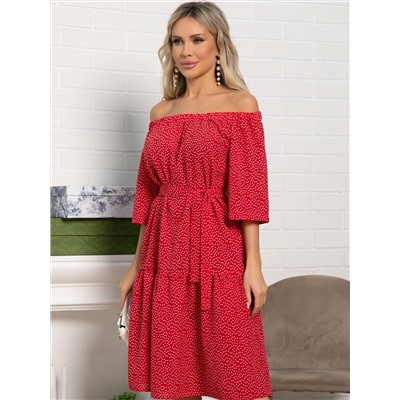 Платье с поясом Дафна (красное) П15524-8М