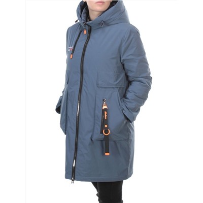 105-1 GRAY/BLUE Пальто демисезонное женское FAMILY (100 гр. синтепон)