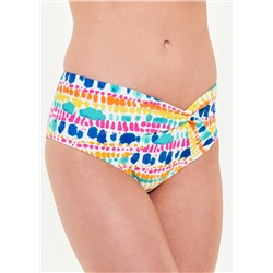 Tie Dye Twist Front Full Bikini Bottoms