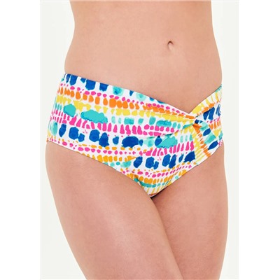 Tie Dye Twist Front Full Bikini Bottoms