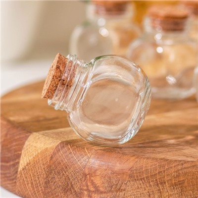 Набор баночек для специй Доляна «Парфе», 50 мл, 5.4×4×5.4 см, с пробковой крышкой, 12 шт., стекло