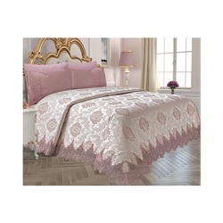 Комплект Постельного Белья с Покрывалом 240x260 см ЕВРО 2 сп.Pike Set Le Jardin D'OR