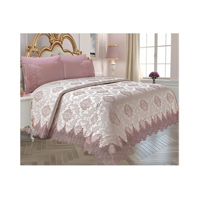 Комплект Постельного Белья с Покрывалом 240x260 см ЕВРО 2 сп.Pike Set Le Jardin D'OR