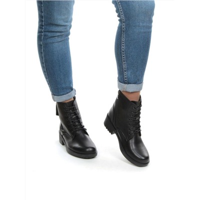 01-5570-1 BLACK  BLACK Ботинки демисезонные (натуральная кожа, байка)