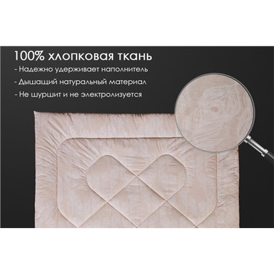 Одеяло овечья шерсть (400) поплин Реноме<14/032Б, 172*205, 2 спальное БЕЛЫЙ>