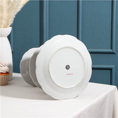 Этажёрка для фруктов и десертов Доляна «Роспись», 3 яруса, d=15/17.8/22.8 см, керамика, разноцветная