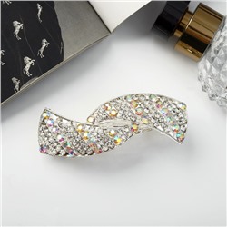 Заколка - автомат для волос «Линетта», волны, 8.5 см, серебро