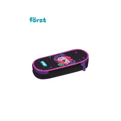 Пенал корпусный 1 отделение, 220*90*45 Först "Pink tiger", полиэстер