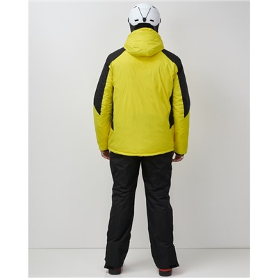 Горнолыжный костюм мужской зимний желтого цвета 02381J