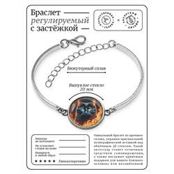 BSI-0083 Браслет металлический Огненный кот