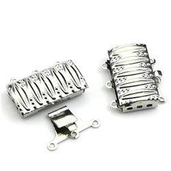 Замок раздвижной цв.стальной, 19*15мм