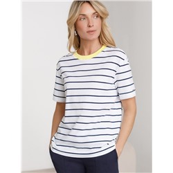 Свободная футболка в полоску из премиального хлопка с эластаном