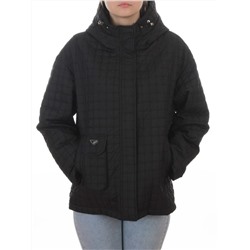 9617 BLACK Куртка стеганная демисезонная женская (100 гр. холлофайбер)