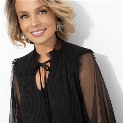 Блуза с акцентными рукавами, Вечная привилегия (блеск)