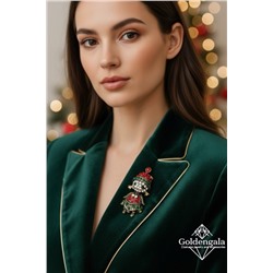 Брошь новогодняя "снегурочка" БР4 модель БРО/24 золото