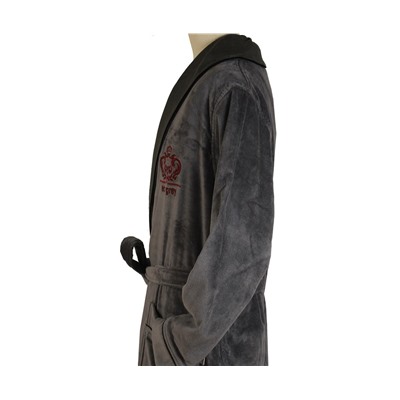 Халат Велюровый Мужской (XL) Lyra Antrasit Bay Xlarge Bornoz- EcoCotton