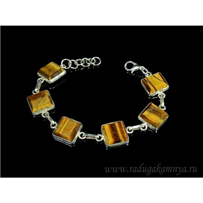 Браслет тигровый глаз, 16,5 см