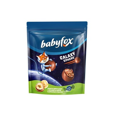«BabyFox», конфеты шоколадные Galaxy sphere с фундуком, 130 г
