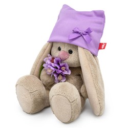 Мягкая игрушка "Зайка Ми в шапочке и с букетом (малыш)" (15 см)