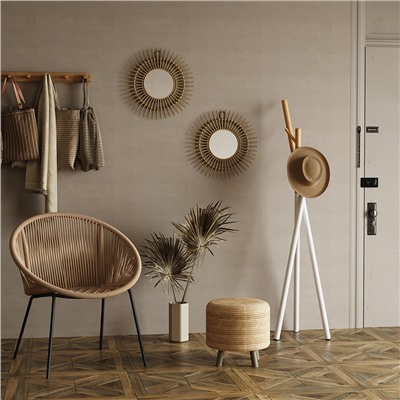 Вешалка напольная Amundsen, 172 см, белая/натуральное дерево