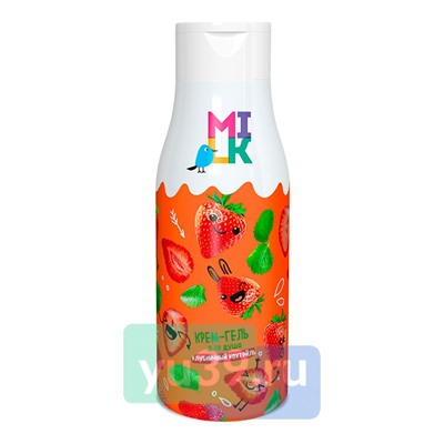 Крем-гель для душа Milk Клубничный коктейль нежность и питание, 500 мл.