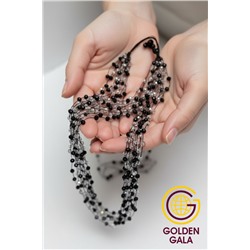 Комплект бижутерии "Хрустальная россыпь" , цвет черный с прозрачным