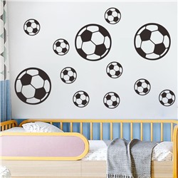 Наклейка многоразовая интерьерная "Футбольные мячи"(2536)
