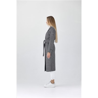 Пальто женское демисезонное 25550 (черно-белый)