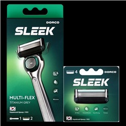 Станок для бритья DORCO SLEEK (+ 6 кассет), система с 6 лезвиями, триммером и Технологией Multi-Flex, SXF 2002