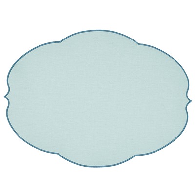 Салфетка подстановочная овальная Flowers, 48,8х36 см, голубая