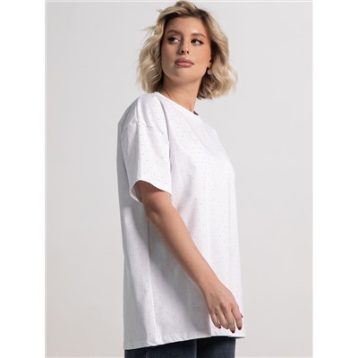 Футболка Ия (белая/стразы) Б15235-4М