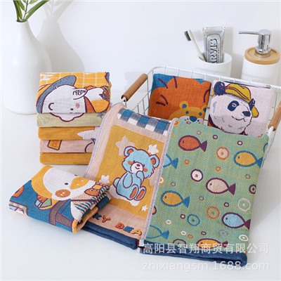 Cartoon breathable gauze scarf, 34*40cm