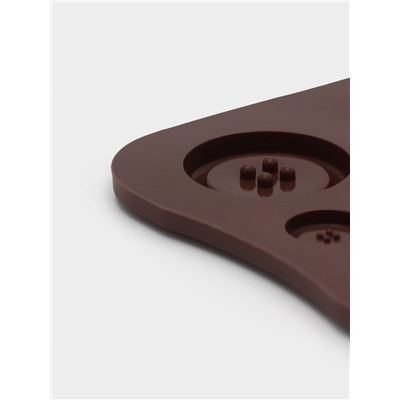 Форма для шоколада Доляна «Пуговки», силикон, 20.5×10 см, 19 ячеек, коричневая