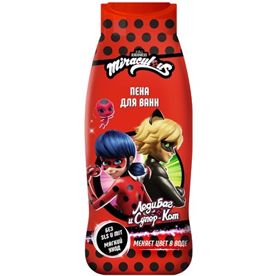 Леди Баг и Супер-Кот Пена для ванн меняет цвет в воде 400 мл