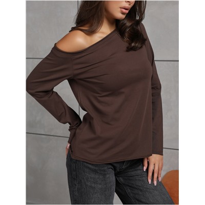 Лонгслив "Плечо" Шоколад