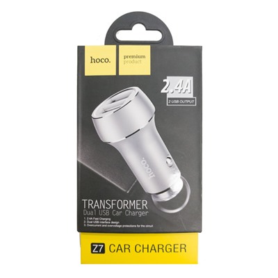 Автомобильное зарядное устройство hoco Z7 Transformer 2 USB