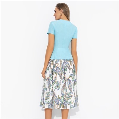 Костюм с юбкой комбинированный, Актуально сегодня (2 в 1, голубой)