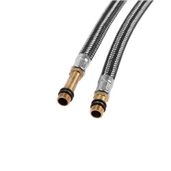 Подводка гибкая для смесителя ZEIN, фибро-нейлон, 1/2", М10, 60 см, набор 2 шт., черная