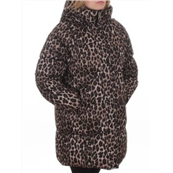 2406 BROWN /LEOPARD Куртка зимняя женская (200 гр. холлофайбер)