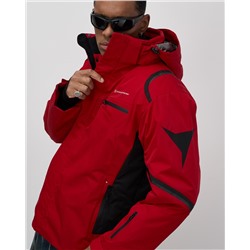 Горнолыжная куртка мужская зимняя красного цвета 7617Kr