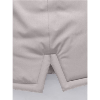 Парка зимняя подростковая для девочки с капюшоном и мехом бежевого цвета 9536B